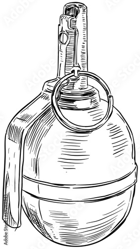 grenade handdrawn illustration
