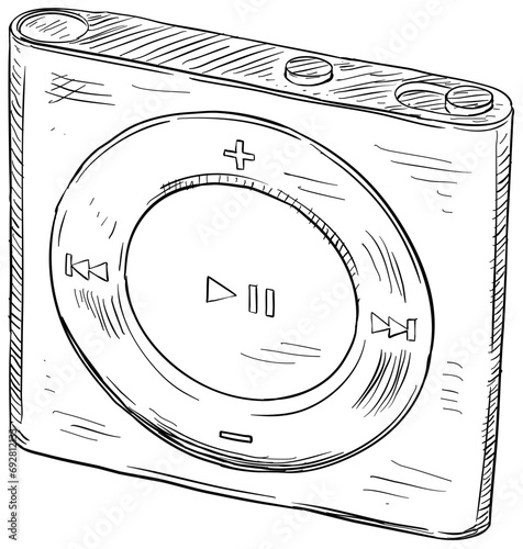 mp3 player handdrawn illustration