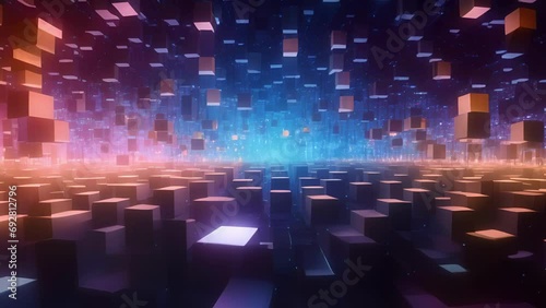 A pulsating grid of lights, each one representing a different dimension and the interconnectedness between them, demonstrating the multidimensional approach of hyperdimensional computing. photo