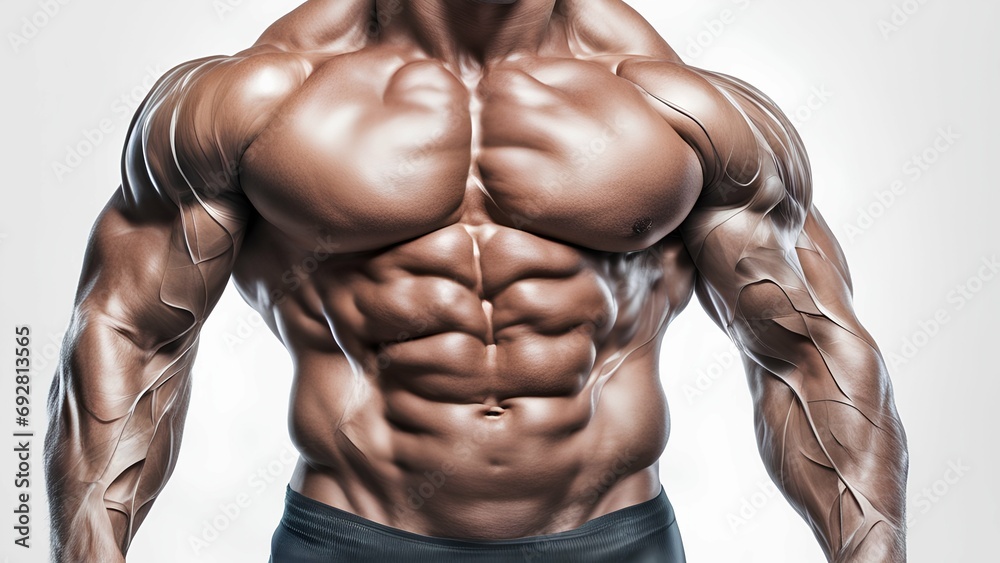 muscular male body isolated muscular male body isolated
