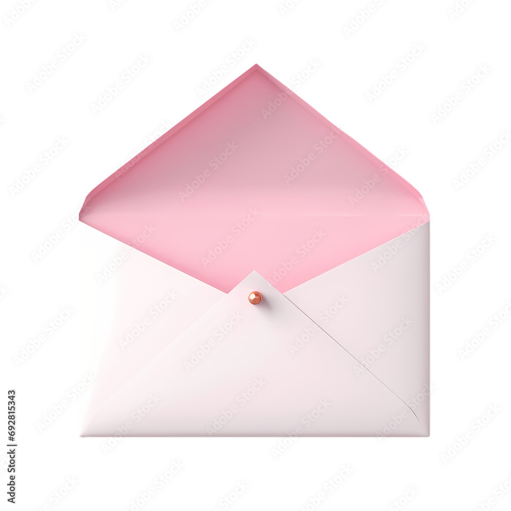 Pink opened envelope isolated on transparent background Pink opened envelope isolated on transparent background