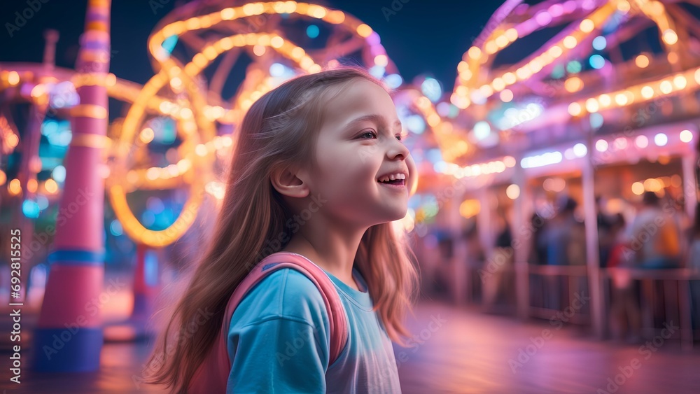 girl in amusement park girl in amusement park