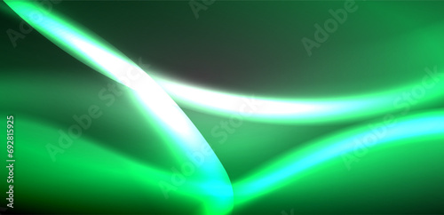 Neon-lit waves surge across background, mesmerizing dance of luminescence and motion. Dynamic backdrop captures essence of energy and modern aesthetics