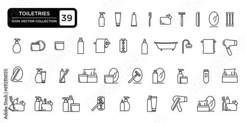 toiletries icon collection.vector, icon template, resizable. photo