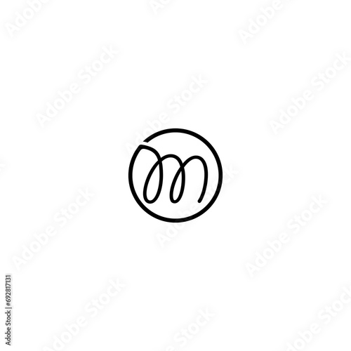 logo design icon M thread black