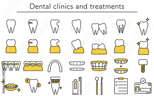 歯科クリニック・歯科治療のアイコンセット