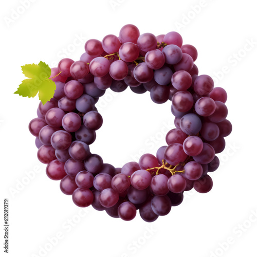Purple grape circle isolated on transparent background