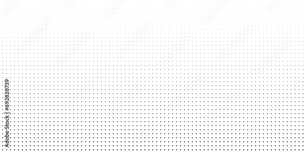 Halftone gradient. Dotted gradient, smooth dots spraying and halftones dot background seamless horizontal geometric pattern vector template set. Abstract dot gradient halftone pattern modern - obrazy, fototapety, plakaty 