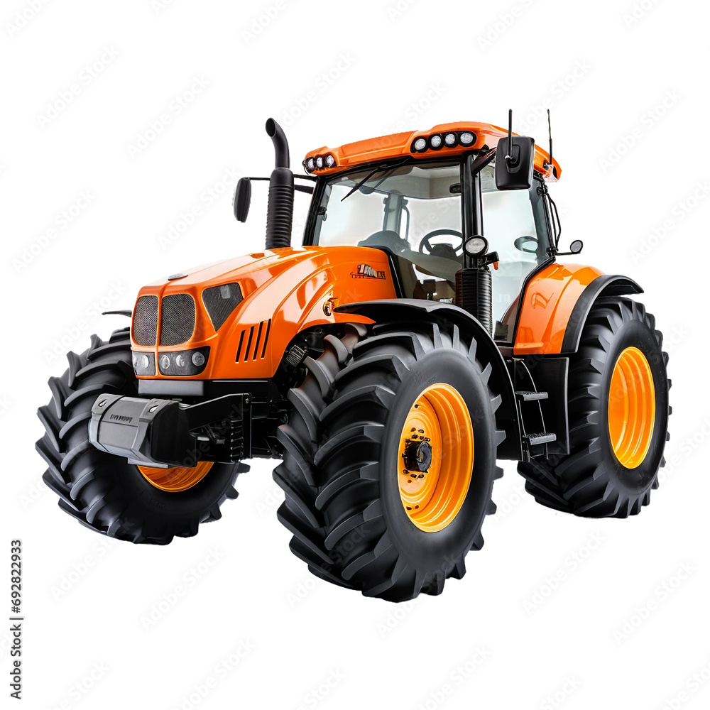 Obraz premium Tractor, transparent background, isolated image, generative AI