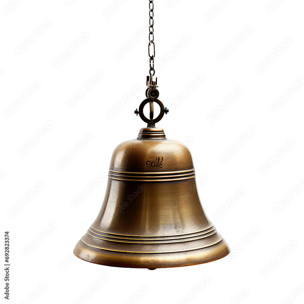school bell, transparent background, isolated image, generative AI school bell, transparent background, isolated image, generative AI
