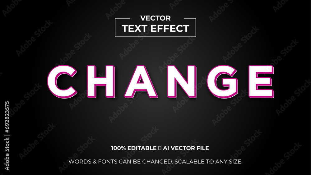 3d text effect background. Editable text style effect. vector editable font for graphic tee, banner, poster, post, social media or logo. vector illustration