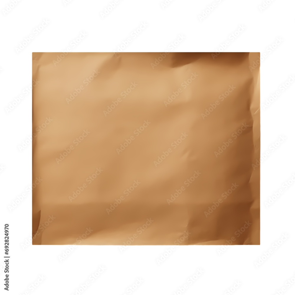 Old brown paper isolated on transparent background