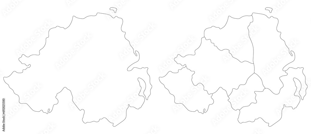 Northern Ireland map. Map of Northern Ireland in set