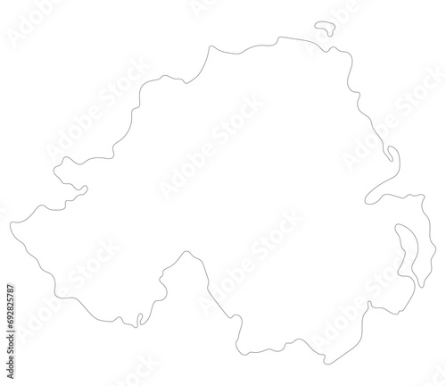 Northern Ireland map. Map of Northern Ireland in white color