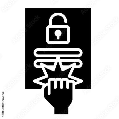 Brute Force Attack icon line vector illustration