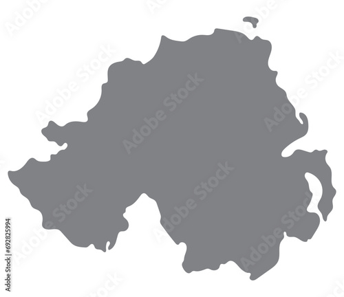 Northern Ireland map. Map of Northern Ireland in grey color