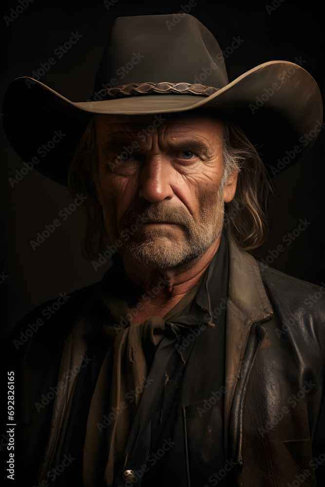 studio portrait of cowboy studio portrait of cowboy