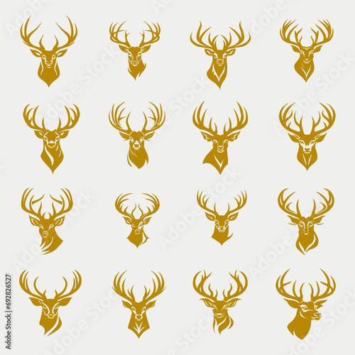 Gold deer head mascot collection
