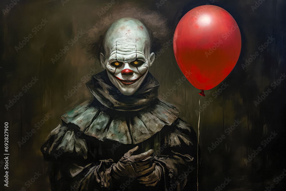 scary creepy clown with red ball scary creepy clown with red ball