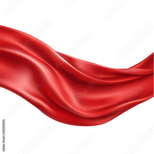Red satin isolated on transparent background