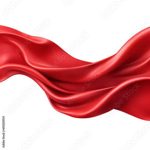 Red satin isolated on transparent background