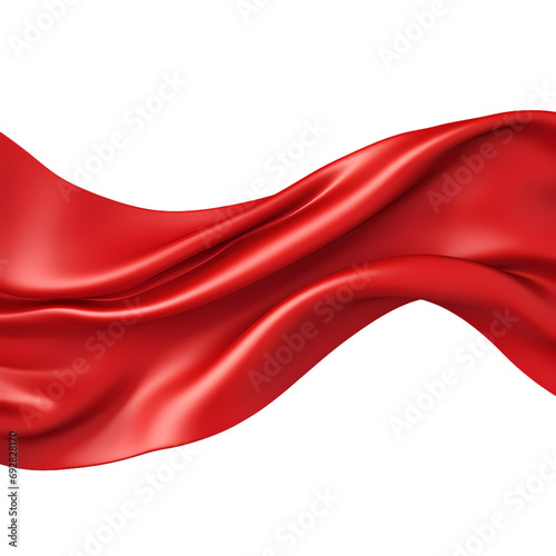 Red satin isolated on transparent background