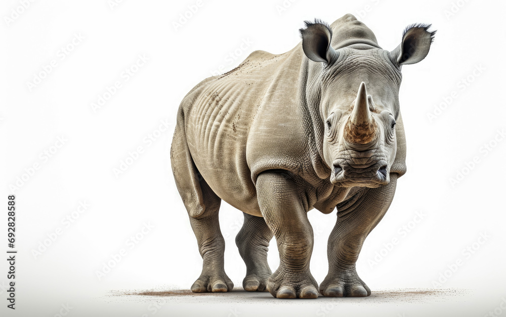 Fototapeta premium Gray Rhino isolated on white background