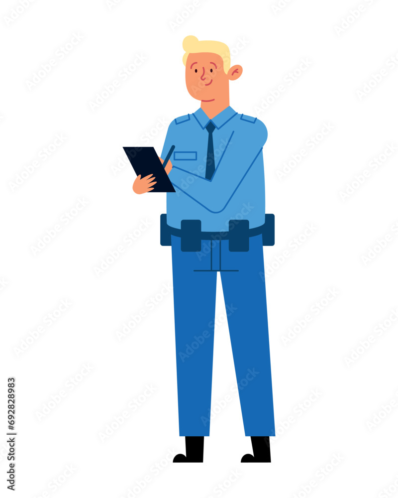 police day illustration with a officer