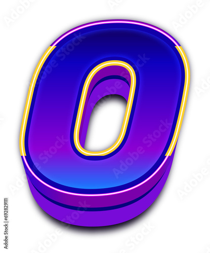 Neon Light  Alphabet Letter O