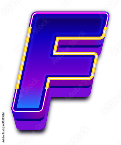 Neon Light Alphabet Letter E