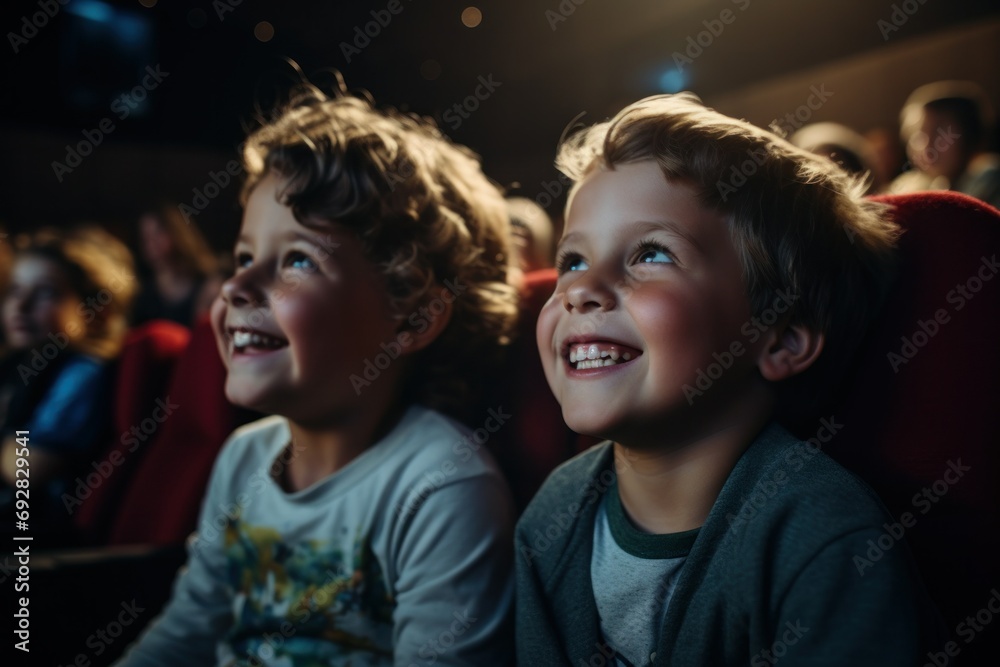 Good times with Friends at a Movie in a Theater
