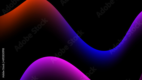 Abstract dark background with flowing wave lines. Glowing wavy shapes. Shiny colorful moving wavy design element. Modern dynamic wave pattern. Suit for website  poster  brochure  banner  flyer