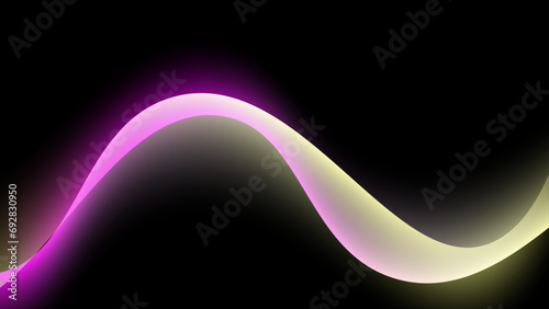 Abstract dark background with flowing wave lines. Glowing wavy shapes. Shiny colorful moving wavy design element. Modern dynamic wave pattern. Suit for website, poster, brochure, banner, flyer