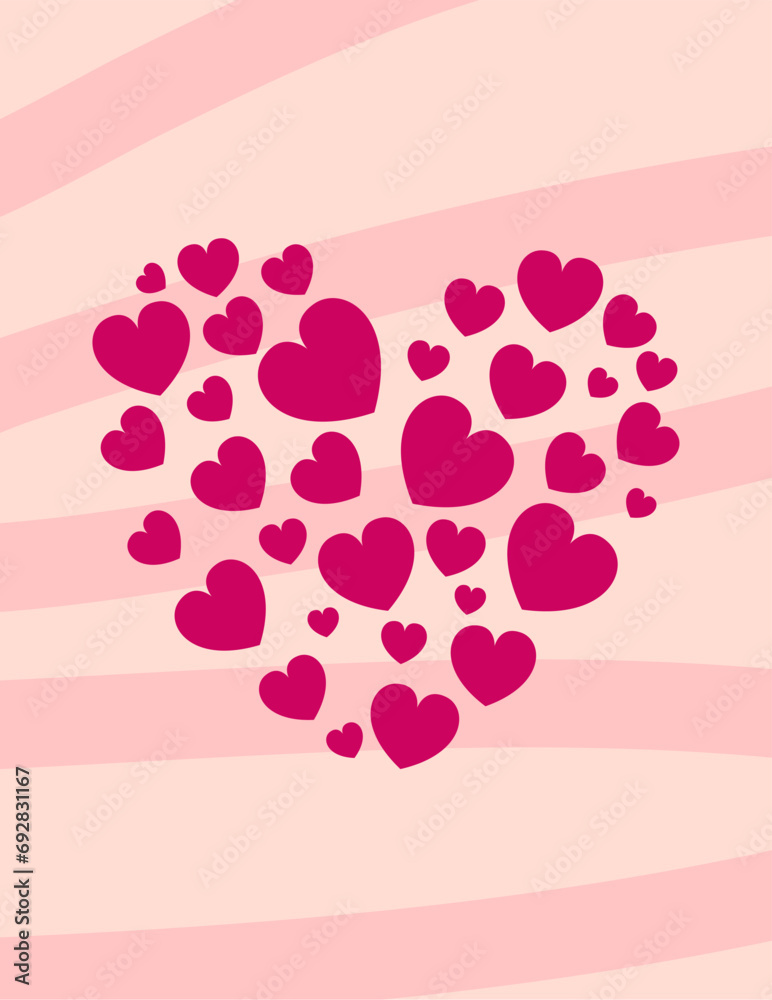 Valentine card, Lover card, Heart card, Romantic card, Valentine frame with heart design, vector illustration