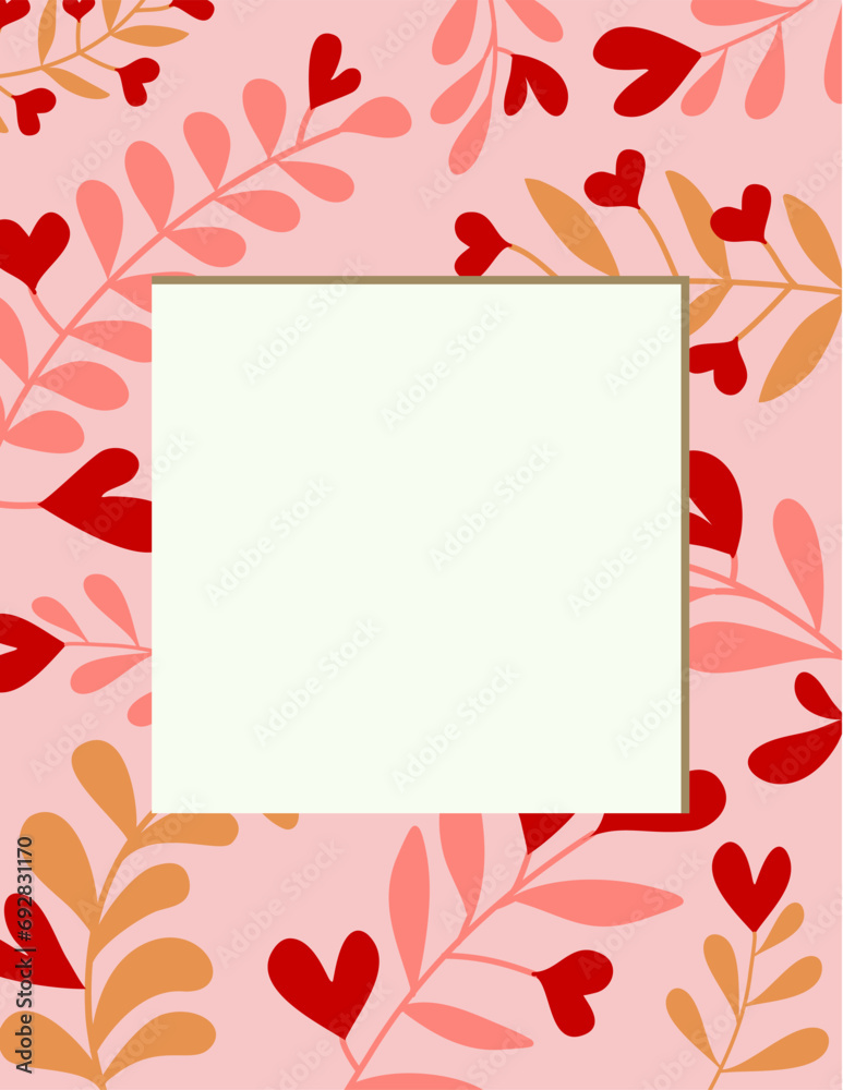 Valentine card, Lover card, Heart card, Romantic card, Valentine frame design, vector illustration