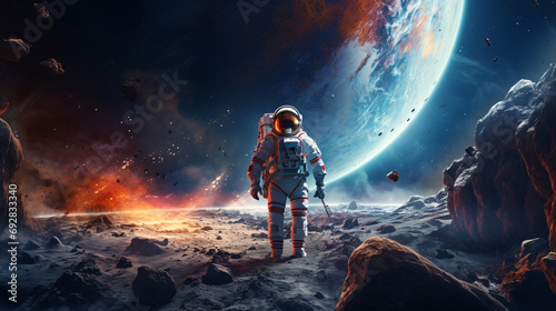 Space Exploration and Astronauts Theme Background