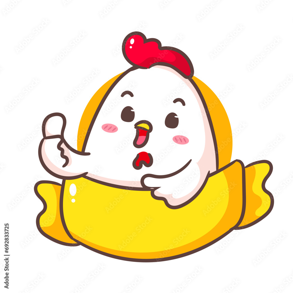 Cute chicken logo cartoon. Adorable kawaii Animal concept design. Hand drawn mascot and logo vector illustration. Isolated white background. Cute chicken logo cartoon. Adorable kawaii Animal concept design. Hand drawn mascot and logo vector illustration. Isolated white background.