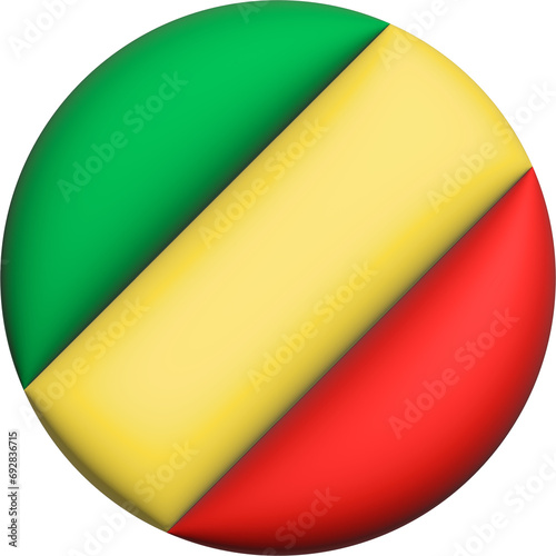 Free Download 3D Flag of Republic of the Congo on circle - GFXLoad