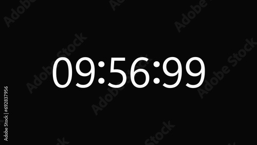 10 minutes digital countdown clock, with milliseconds
