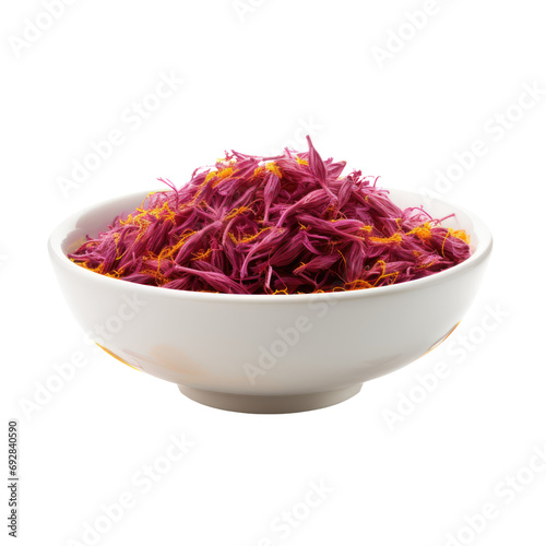 bowl of saffrons isolated on transparent background transparency 