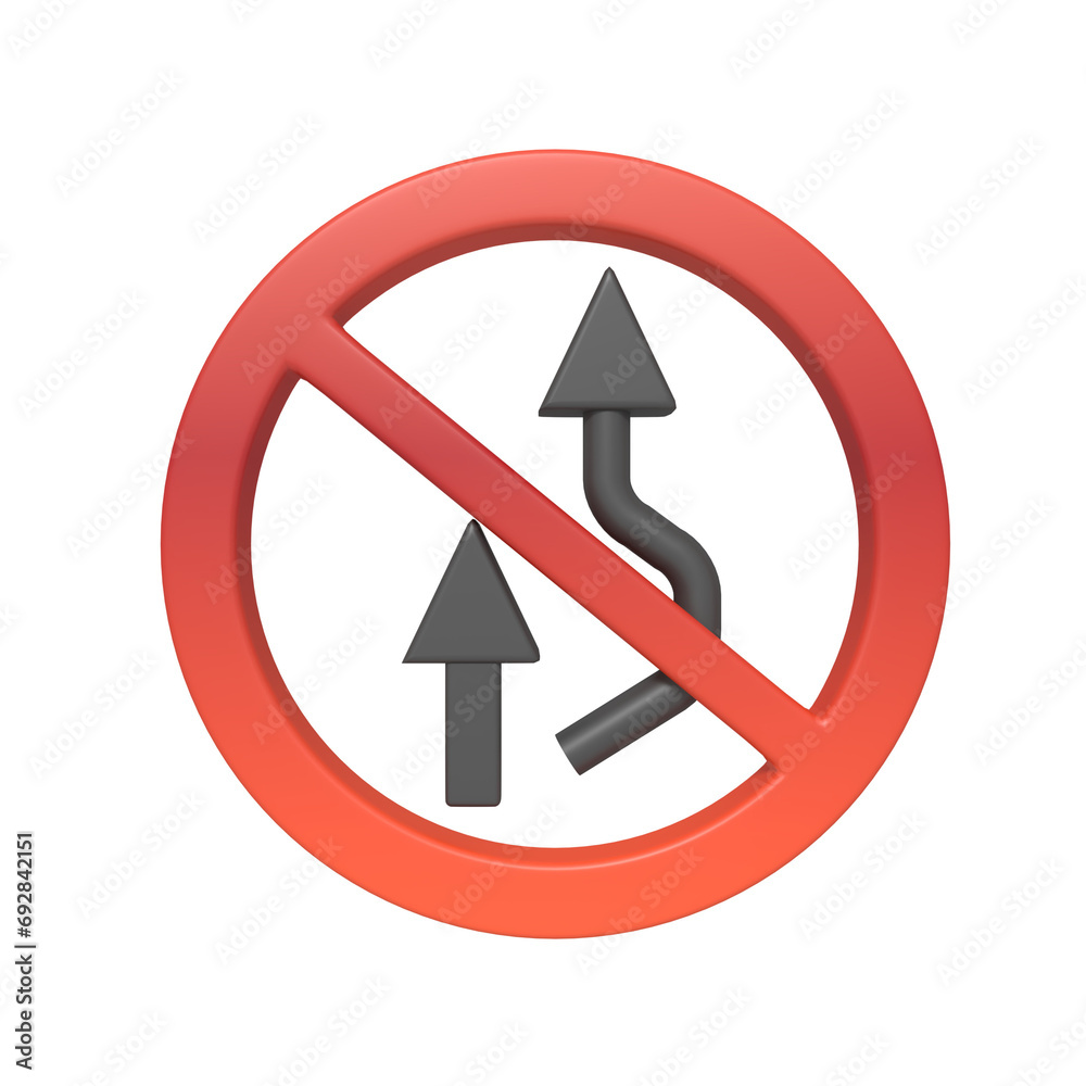 A sign prohibiting overtaking the vehicle in front A sign prohibiting overtaking the vehicle in front