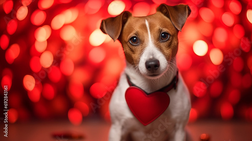 9:16 or 16:9 Cute Jack Russell Terrier dogs come to spread love on Valentine's Day and other special days.for backgrounds on mobile or computer screens or other printing projects.