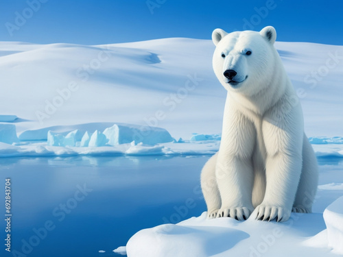 scene with polar bears on ice