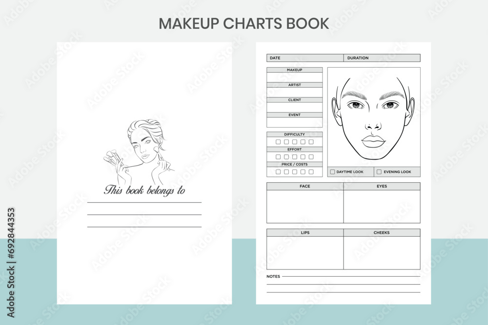 Makeup Charts Book Kdp Interior