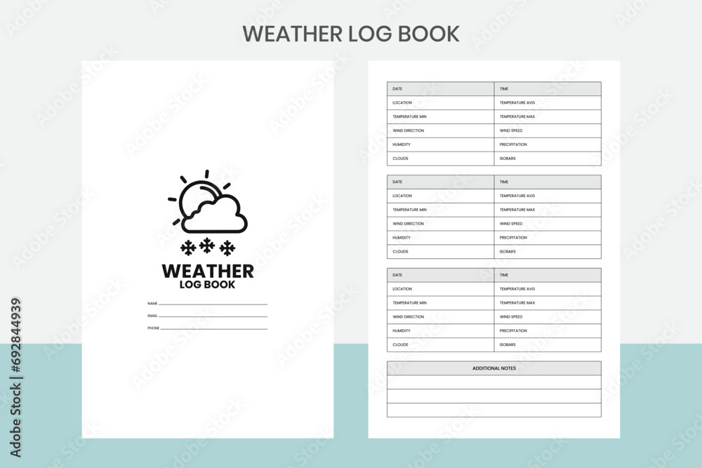 Weather Log Book kdp Interior