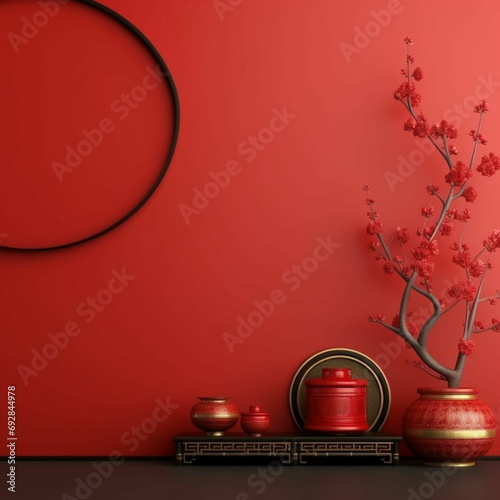 Happy chinese new year greeting card background and social media post