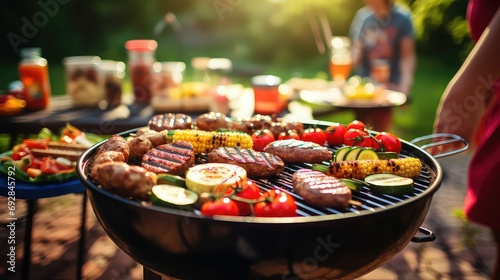 smoke grill bbq food illustration charcoal cookout, summer sizzle, marinade skewer smoke grill bbq food photo