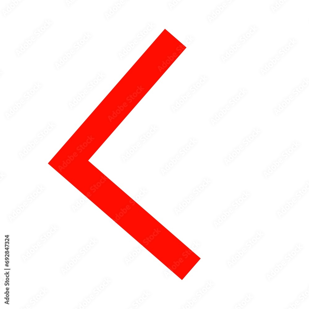 Left red arrow icon isolated on white background Left red arrow icon isolated on white background