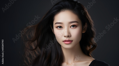 Beauty concept of a young asian woman. generative AI. © mak