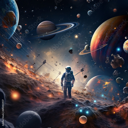Space Exploration and Astronauts Theme Background